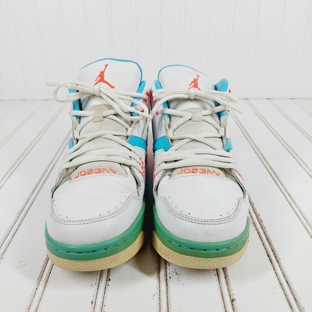 Jordan Flight 23 White Hot Lava Tide Pool Blue Athleisure Running Sneakers E119 - Picture 7 of 11
